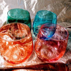 TMD Holdings Vibrant Stemless Foil Etched Goblets
